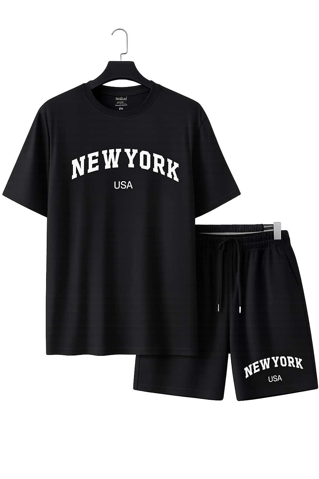 Trendy lightweight plain lycra fabric summer night suit for men