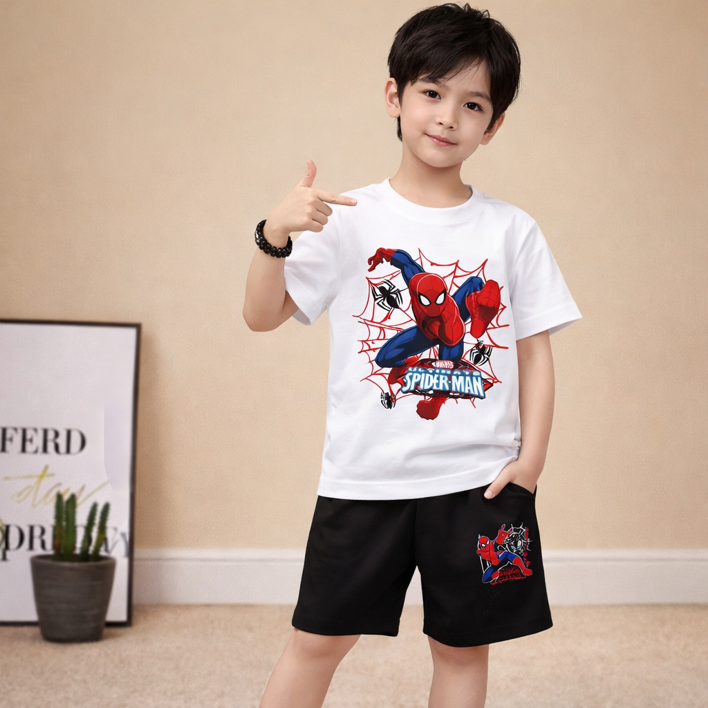 Kids Superhero Summer Outfit Set