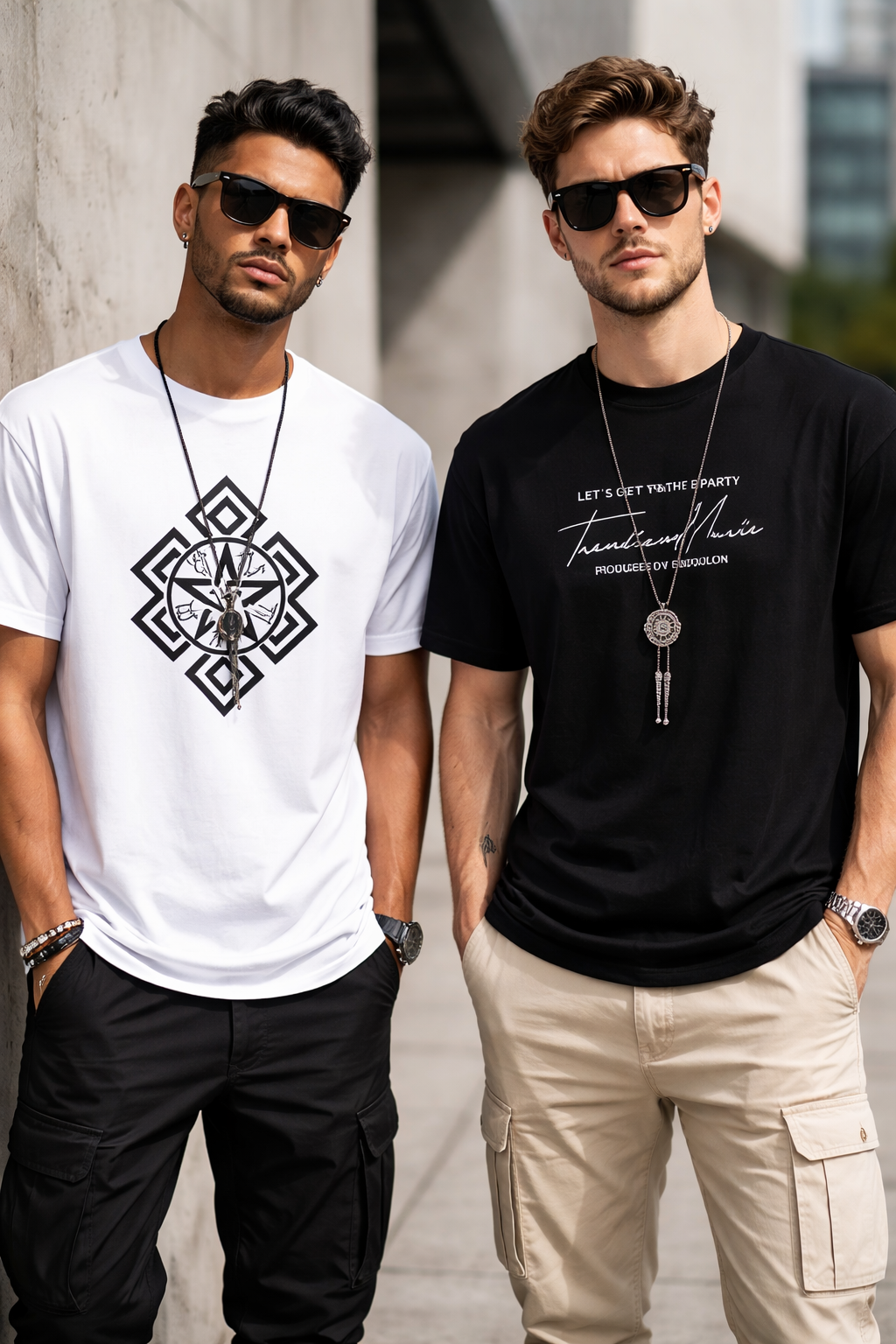 Modern Minimalist T-Shirt Style for Men(pack of 2)
