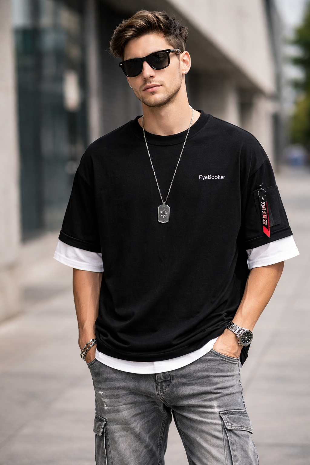 Urban Streetwear Layered T-Shirt Style for Men
