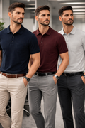 Men’s Premium Solid Polo T-Shirts Pack of 3 – Smart Casual Professional Wear