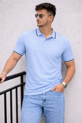Men’s Premium Light Blue Polo T-Shirt – Smart Casual Summer Wear