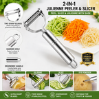 2-in-1 Stainless Steel Julienne Peeler & Vegetable Slicer